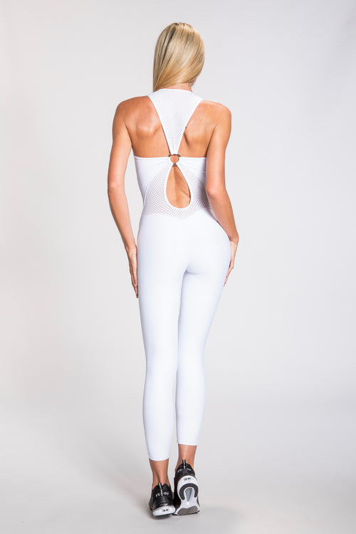 Aero Mesh Jumpsuit- White