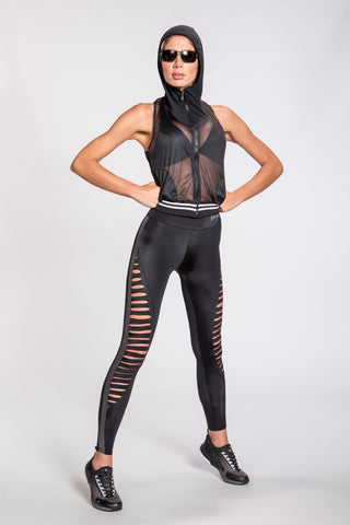 Elektra Leggings - Black/Silver