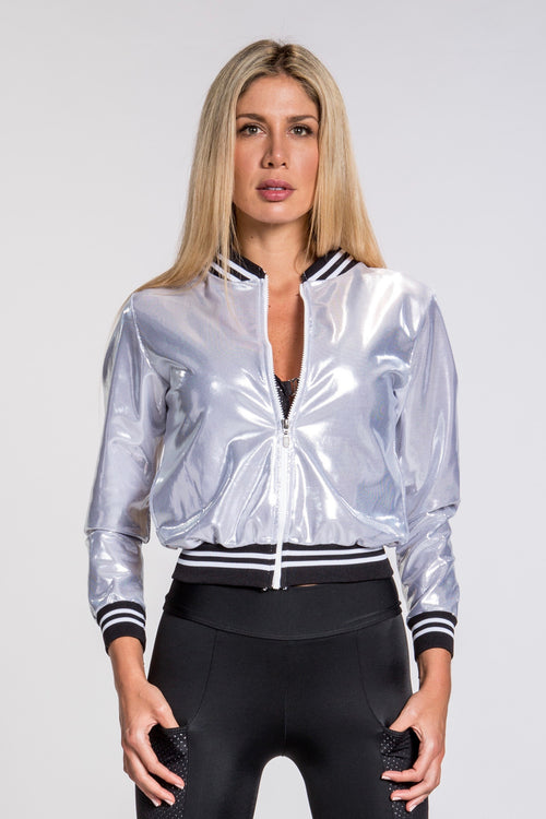 Aurora Bomber Jacket - Silver