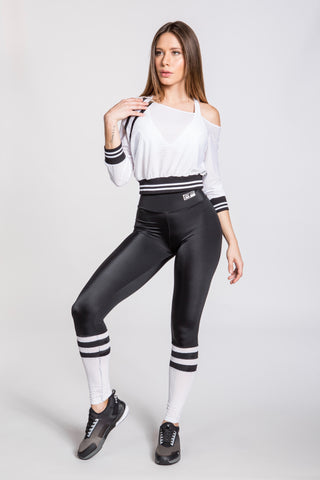 Jersey Stripe Leggings - Black/White – BecoFit