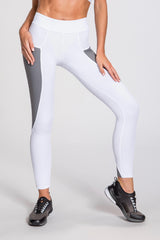 Elektra Leggings - White/Silver/Gray