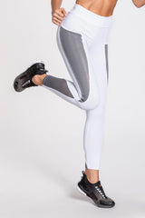 Elektra Leggings - White/Silver/Gray