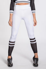 Jersey Stripe Leggings - White/Black