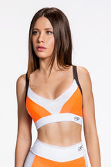 Flexy Feline Triangle Bra - Black/Orange/White