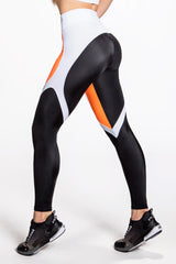 Flexy Feline Leggings - Black/Orange/White