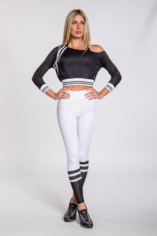 Jersey Stripe Leggings - Black/White