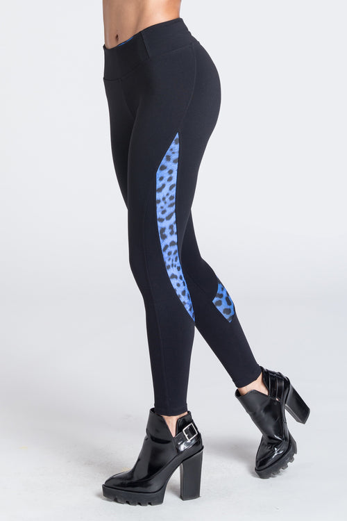 Posh Pounce Legging - Royal Leopard / Black