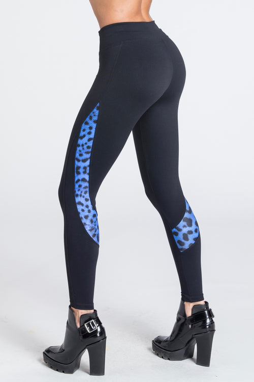 Posh Pounce Legging - Royal Leopard / Black