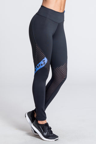 Marathon Mesh Legging - Royal Blue / Black