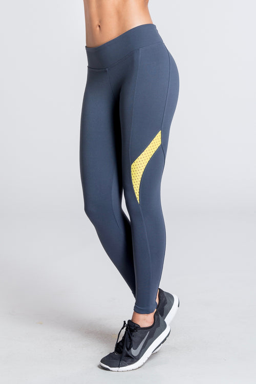 Lush Leap Legging - Yellow / Grey